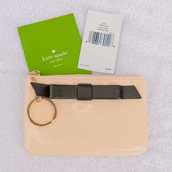 Small Coin Keychain KATE SPADE Zuzu Chelsea Park Pink Black Change Purse NWT - Picture 13 of 13